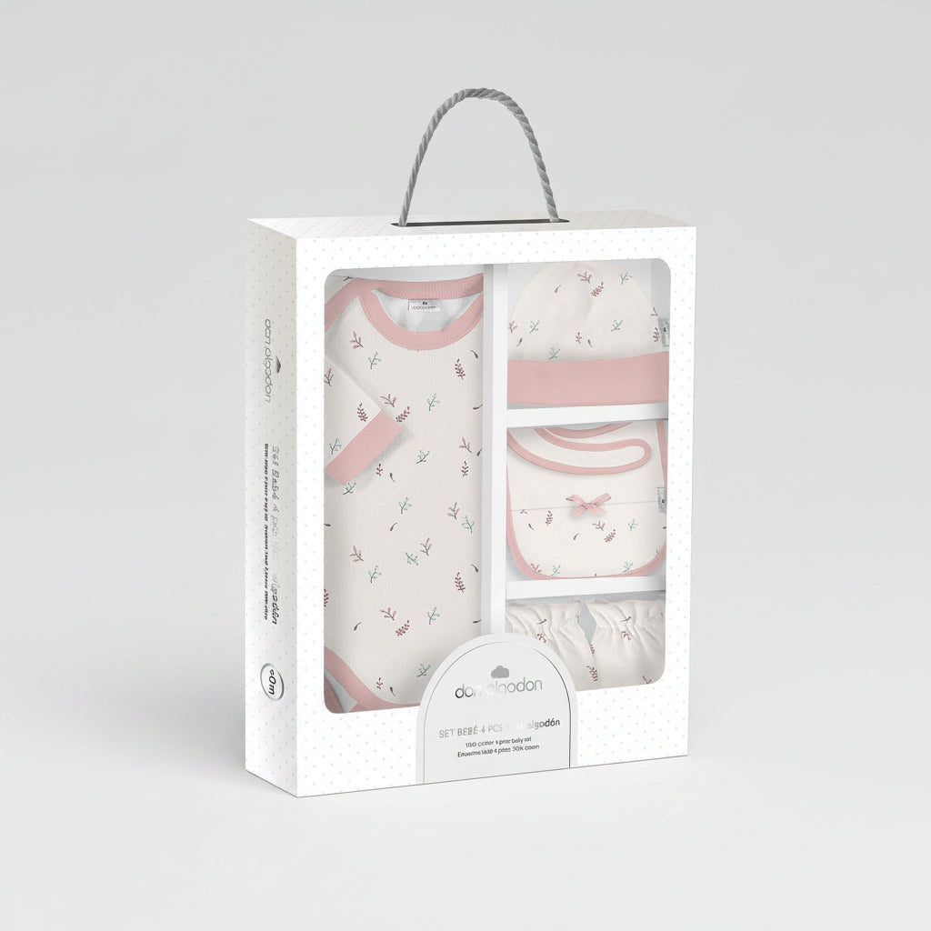 Don Algodon | Kraamcadeau Babykleding Set 5-delig (100% Katoen) - Zachtroze