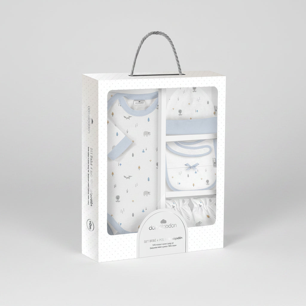 Don Algodon | Kraamcadeau Babykleding Set 5-delig (100% Katoen) - Zachtblauw