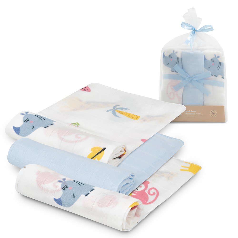 Uitgebreid Kraamcadeau Pakket (9-delig) - Interbaby Blauw Thema