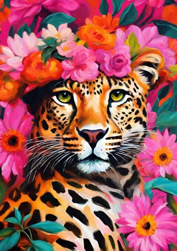Diamond Painting Léopard 20x30 cm rond
