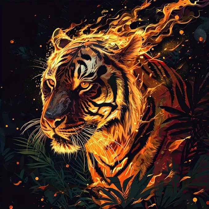 Diamond Painting Tigre 30x40 cm rond