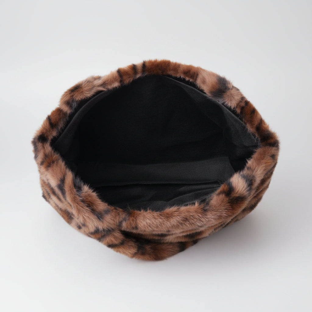 Fluffy Shopper Bag Leopard 45x33 cm | AMOUR