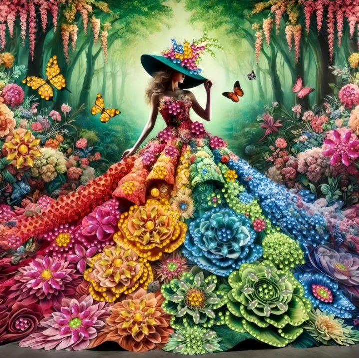Diamond Painting Colorful Girl 50x40 cm | Kleurrijk cadeau voor haar