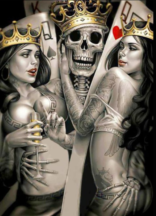 Diamond Painting Skull 40x30 cm | Stoer cadeau voor mannen en vrouwen