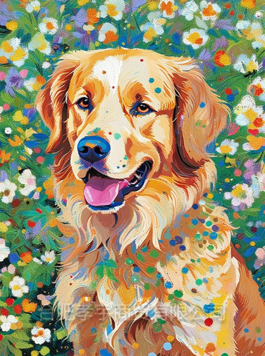 Diamond Painting Chien 20x30 cm rond