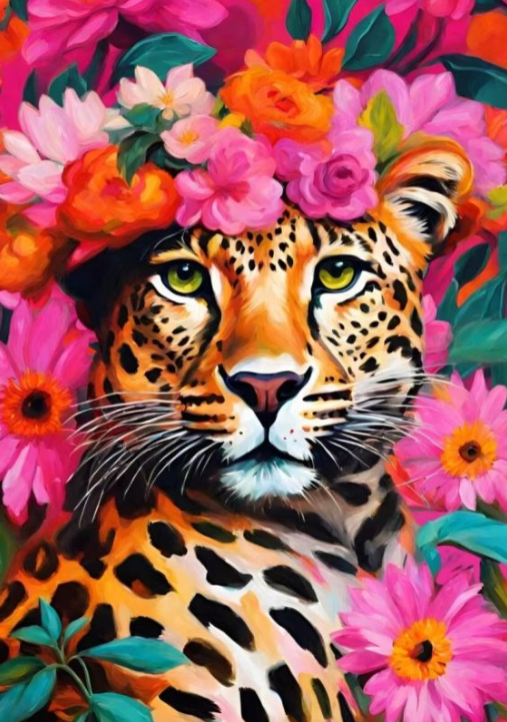 Diamond Painting Leopard 30x20 cm | Stoer panterprint cadeau voor haar