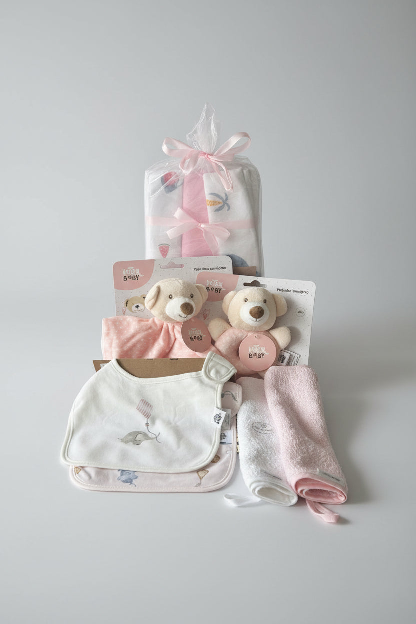 Uitgebreid Kraamcadeau Pakket (9-delig) - Interbaby Roze Thema