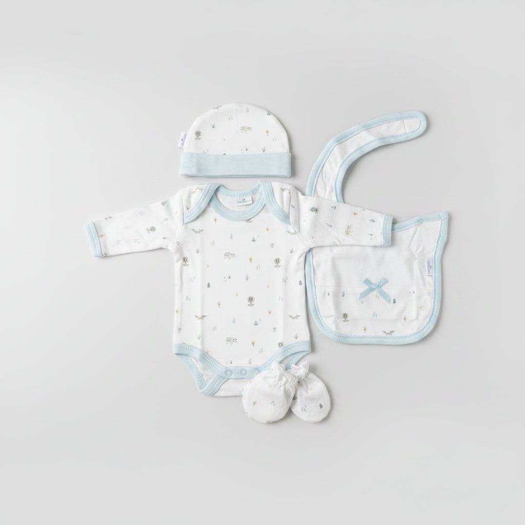Don Algodon | Kraamcadeau Babykleding Set 5-delig (100% Katoen) - Zachtblauw