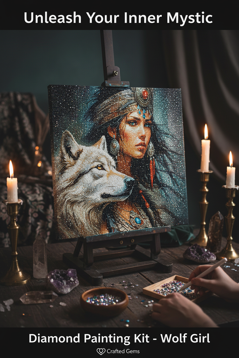 Diamond Painting Wolf Girl Pinterest