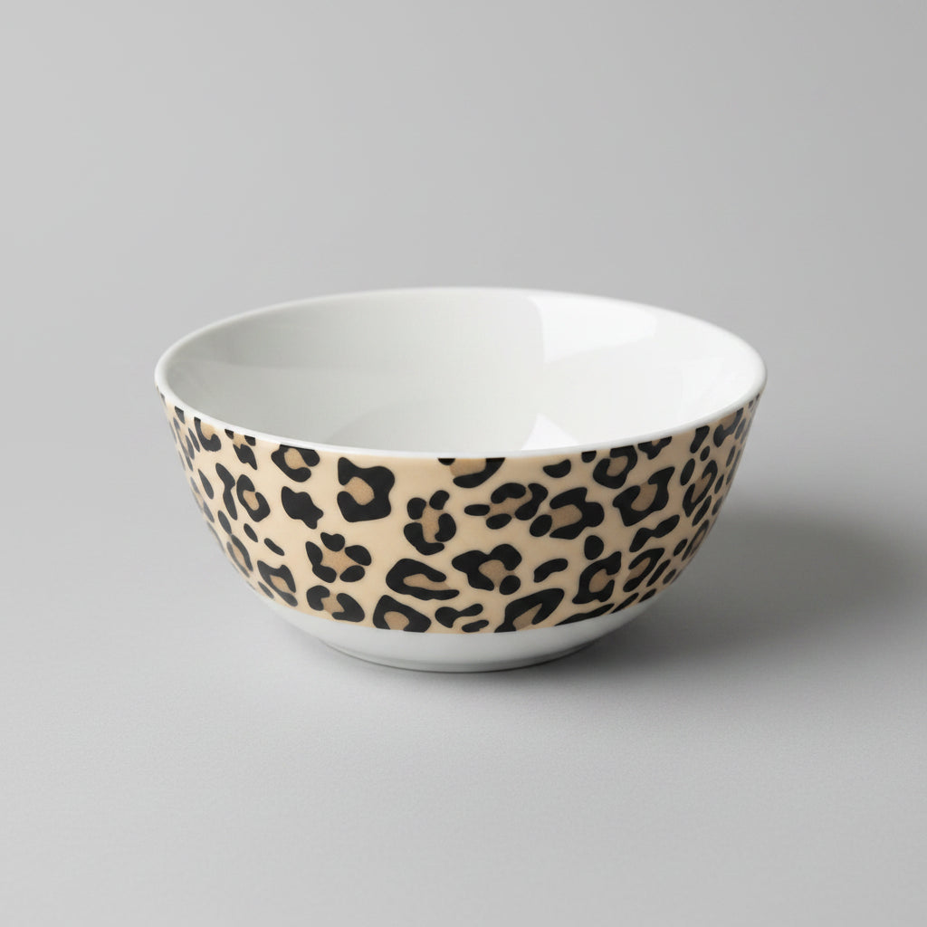Elegante Panterprint Kom van Porselein (60cl)