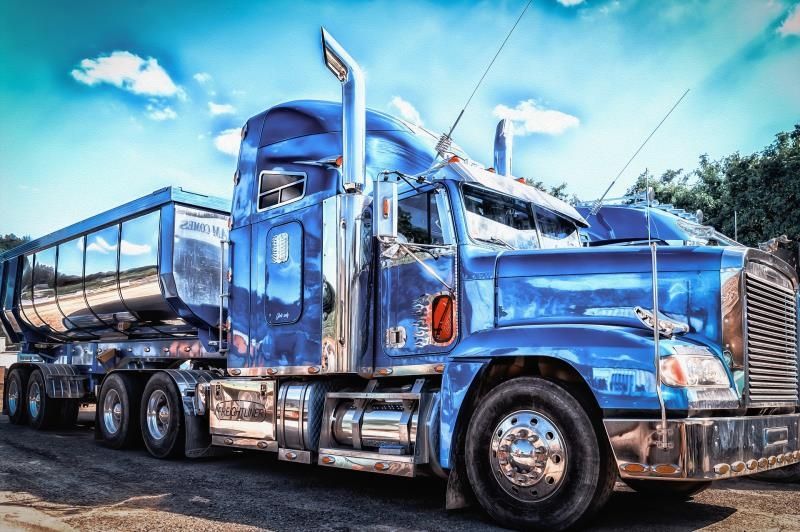 Diamond Painting Camion Bleu 50x40 cm rond