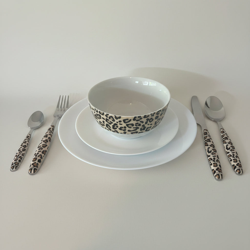 Elegante Panterprint Kom van Porselein (60cl)